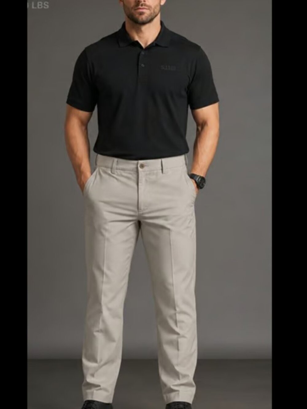 Men's Classic Straight-Leg Dress Pants in Light Beige